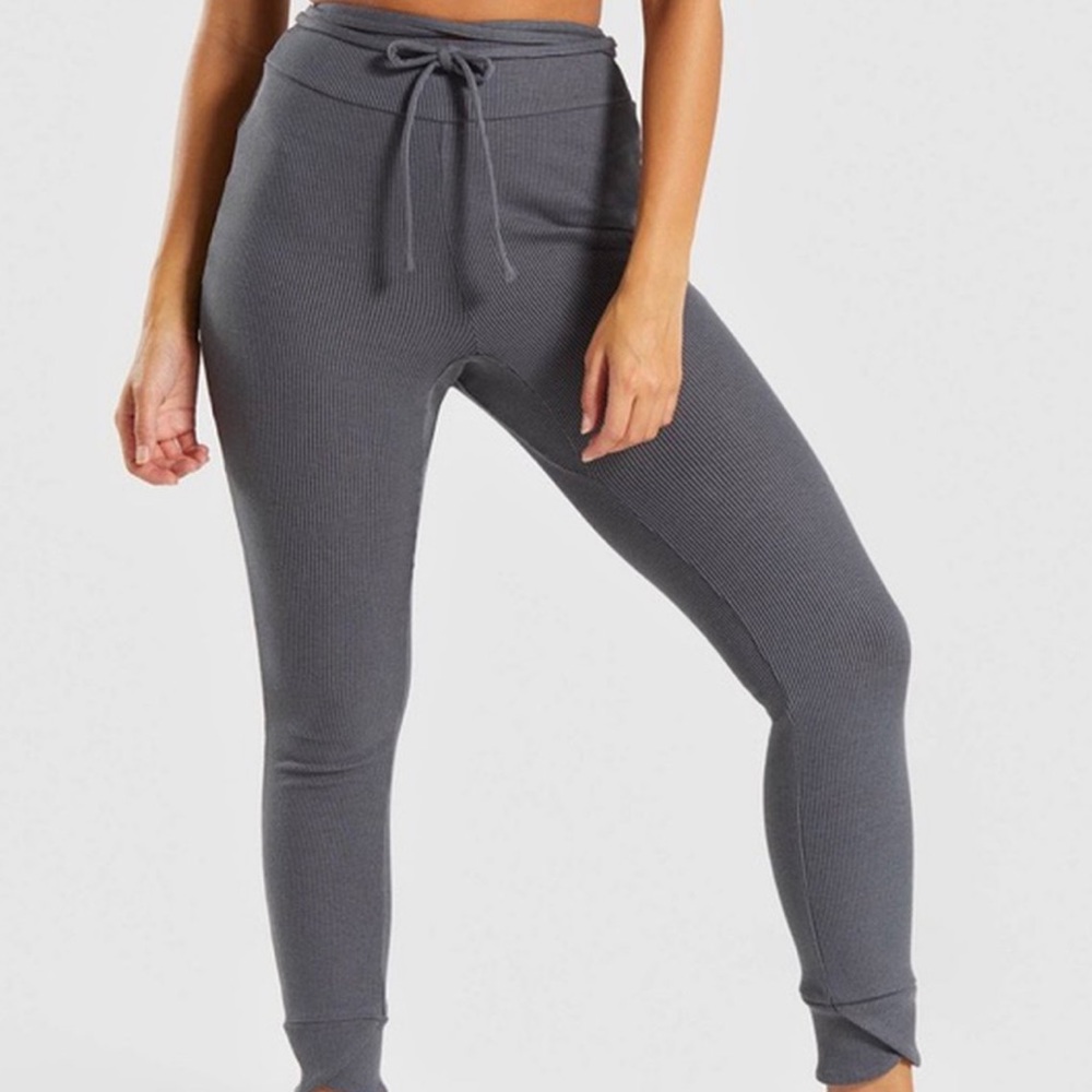 Gymshark high waist ribbed gray slounge leggings